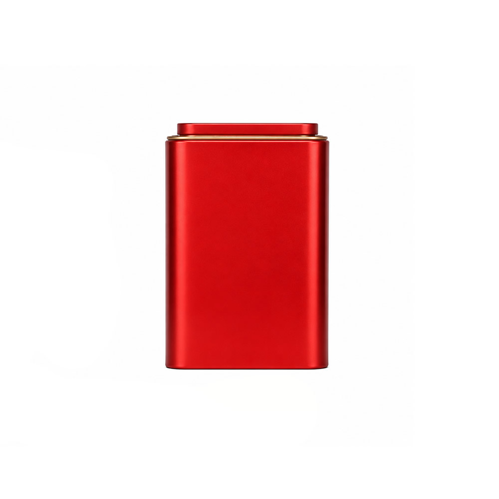 Red Tin Tea Storage Canister Red Tin Tea Storage Canister