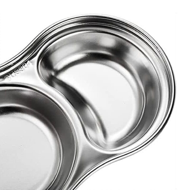 Stainless Steel Dual Dipping Sauce Tray Stainless Steel Dual Dipping Sauce Tray
