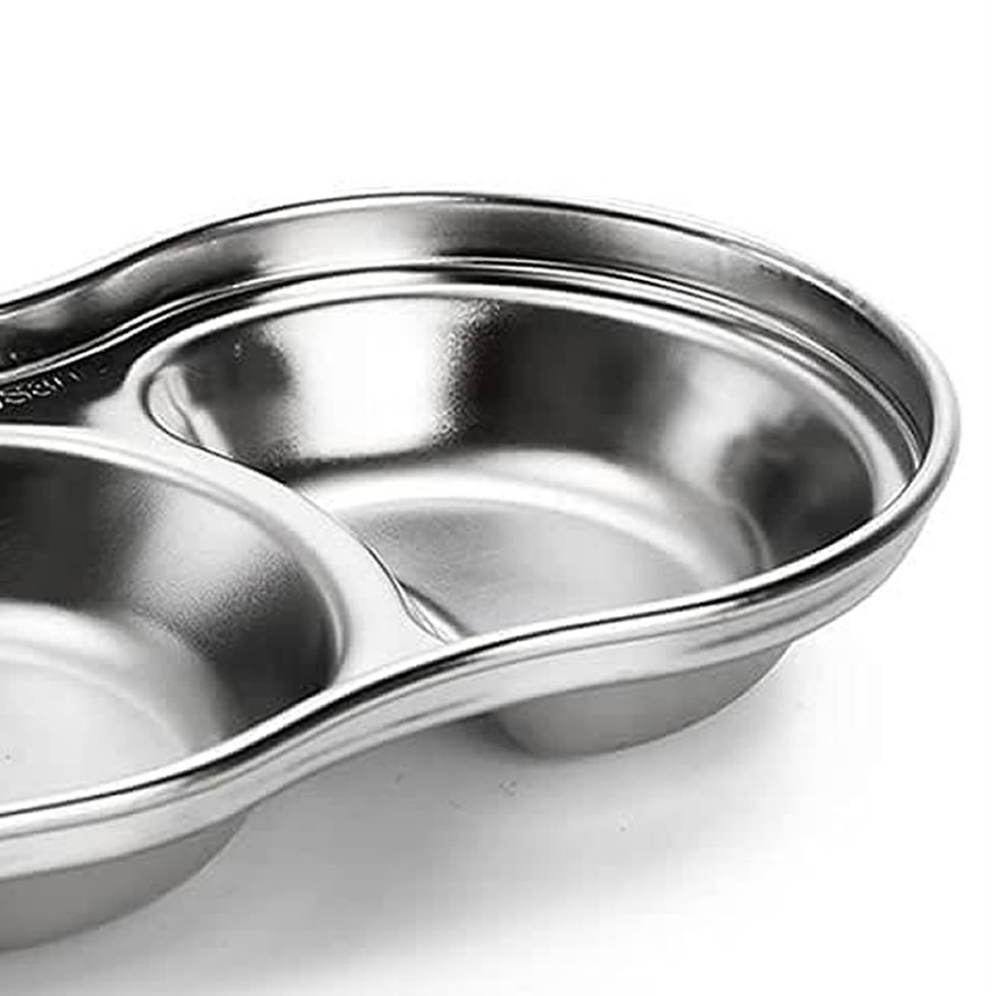 Stainless Steel Dual Dipping Sauce Tray Stainless Steel Dual Dipping Sauce Tray