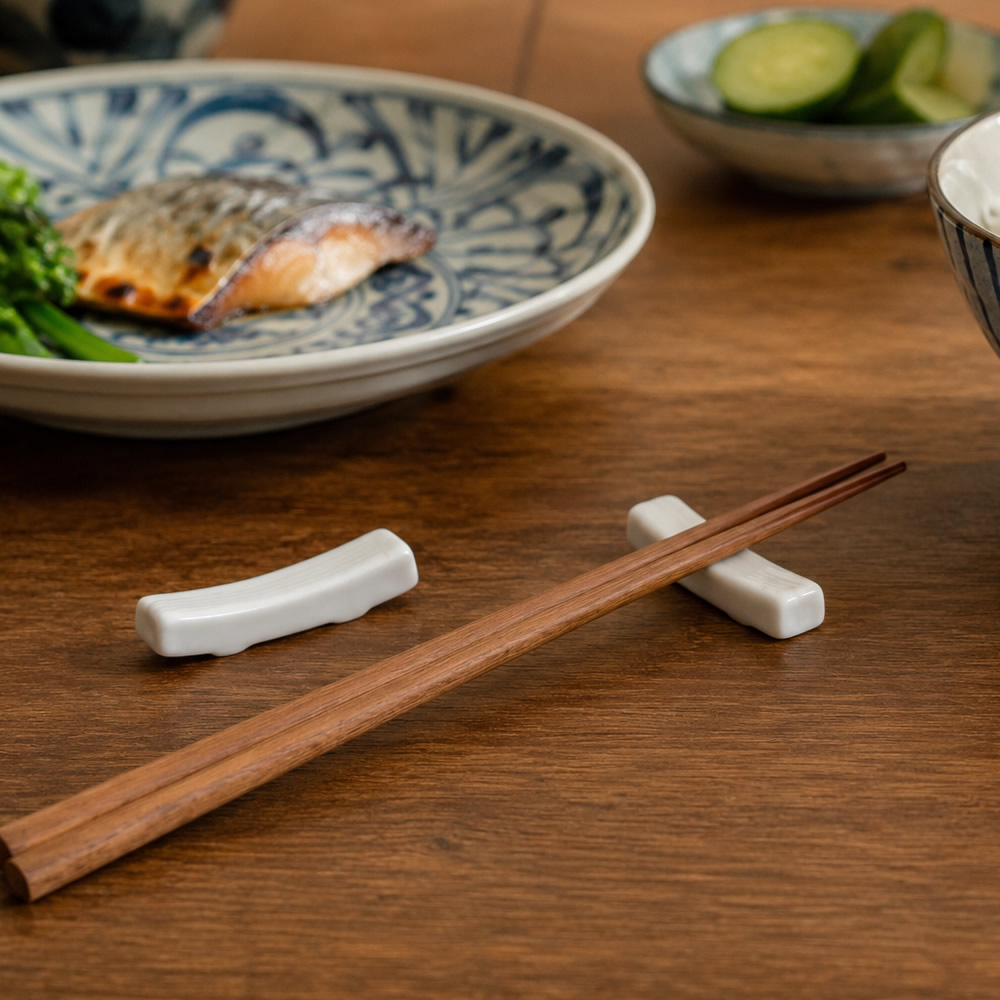 White Ceramic Chopstick Rest White Ceramic Chopstick Rest