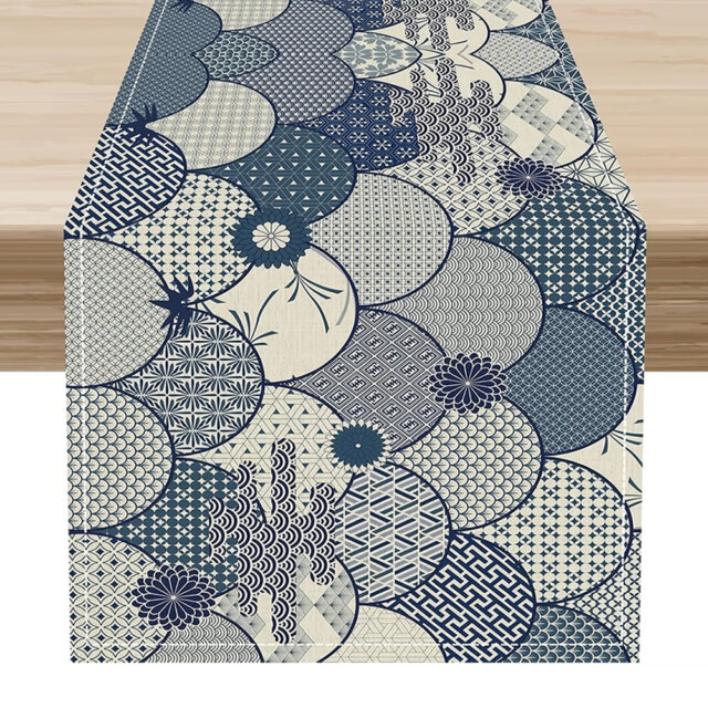 Blue Kimono Table Runner Blue Kimono Table Runner