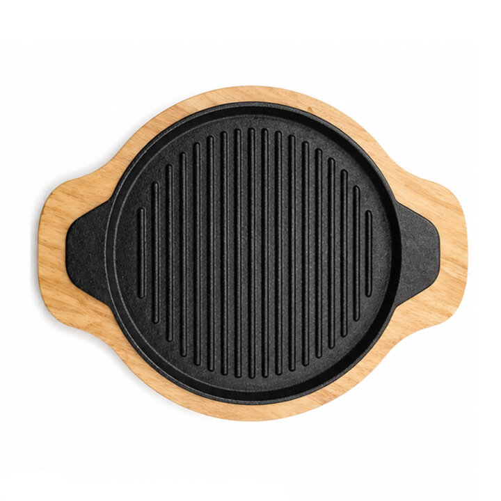 Cast Iron Hot Plate &Amp; Hardwood Base