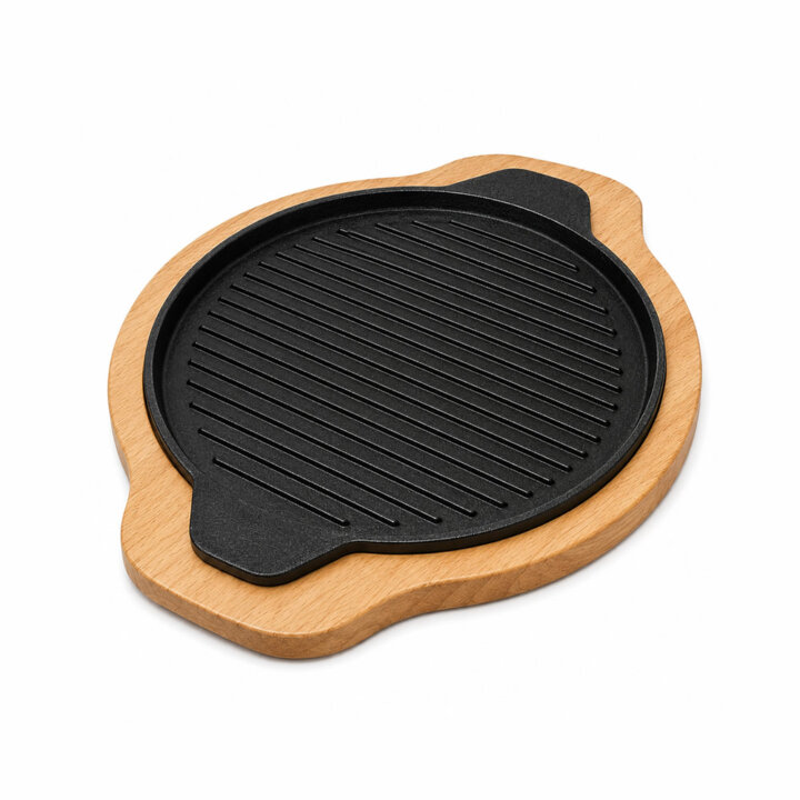 Cast Iron Hot Plate &Amp; Hardwood Base