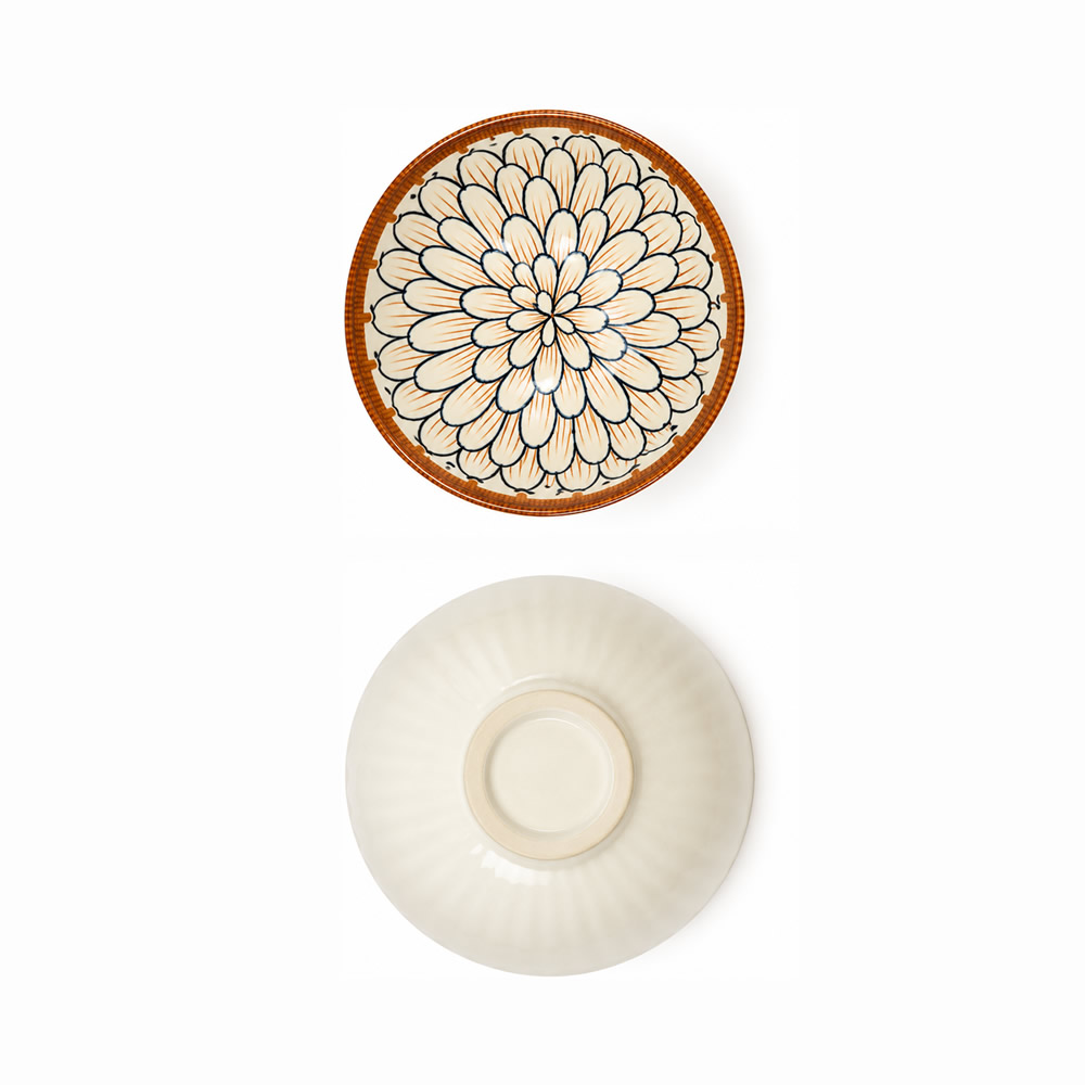Kiku Floral Ceramic Rice Bowls