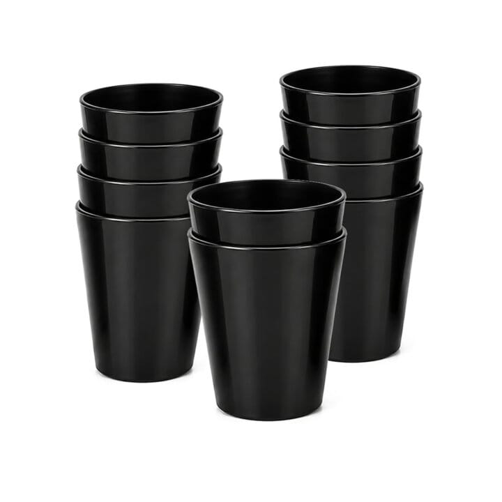 Large Black Gloss Melamine Cups Large Black Gloss Melamine Cups