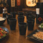Large Black Gloss Melamine Cups