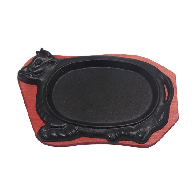 Cast Iron Cow-Shaped Sizzle Plate