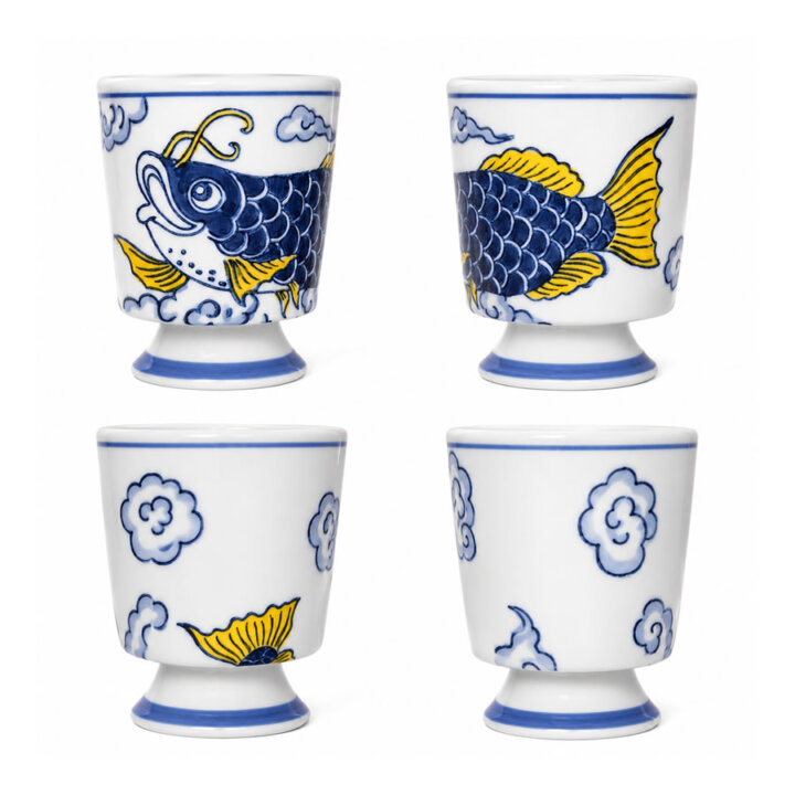 Imperial Blue Koi Tea Cup Imperial Blue Koi Tea Cup