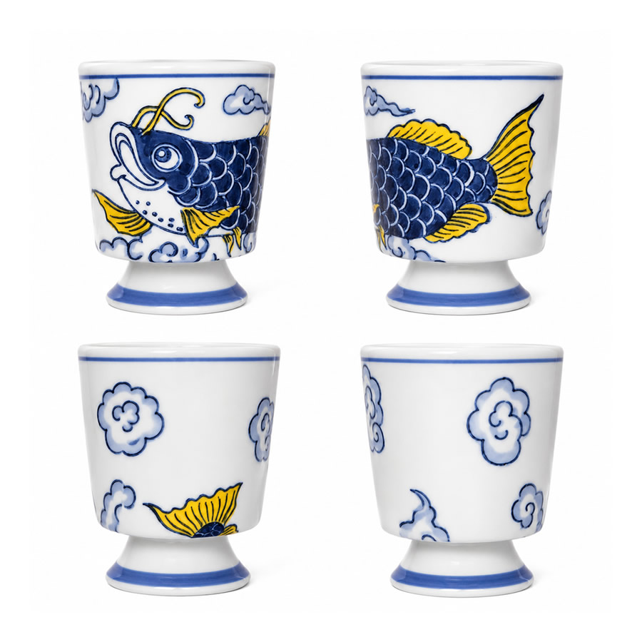 Imperial Blue Koi Tea Cup Imperial Blue Koi Tea Cup