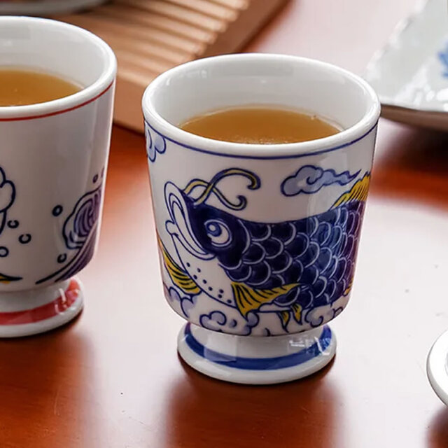 Imperial Blue Koi Tea Cup Imperial Blue Koi Tea Cup