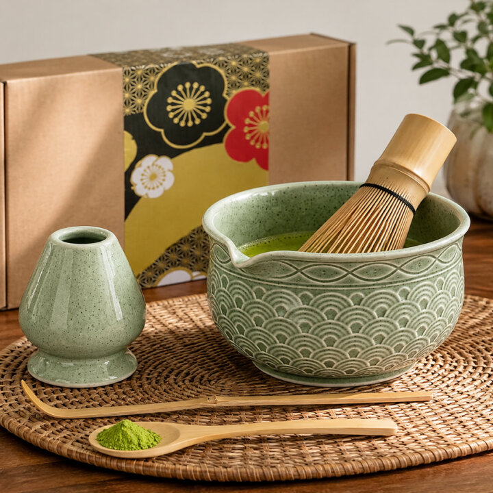 Midori Seigaiha Matcha Tea Set