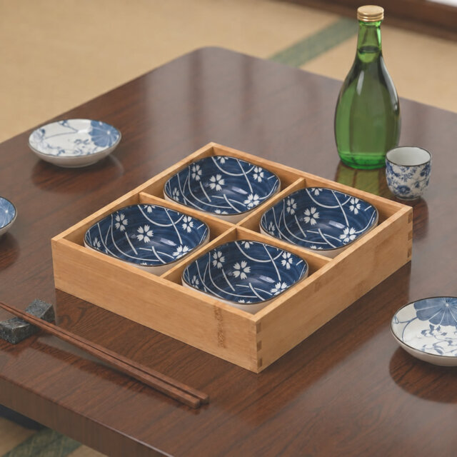 Spring Blossom Bowls &Amp; Bamboo Tray Spring Blossom Bowls &Amp; Bamboo Tray