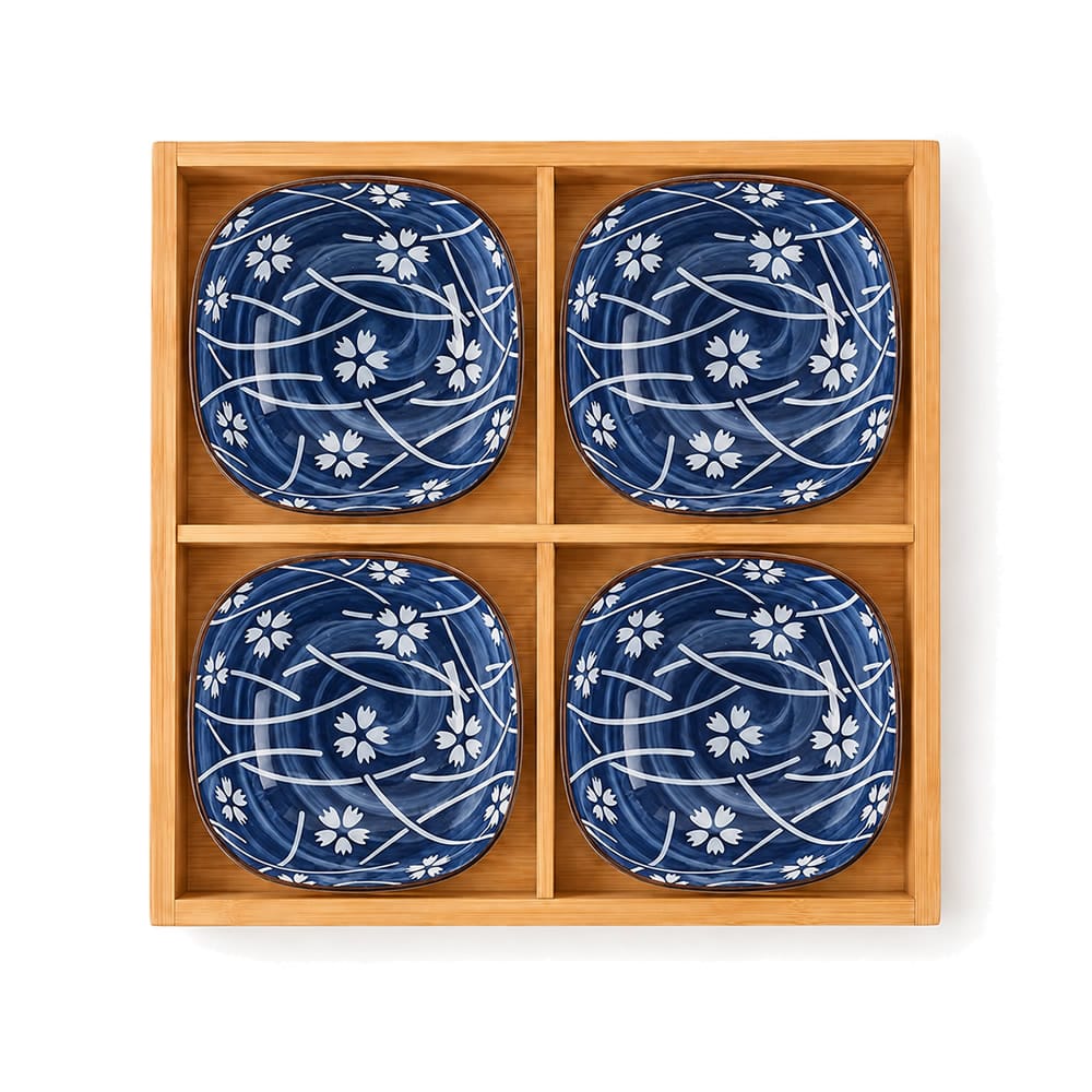 Spring Blossom Bowls & Bamboo Tray Spring Blossom Bowls & Bamboo Tray
