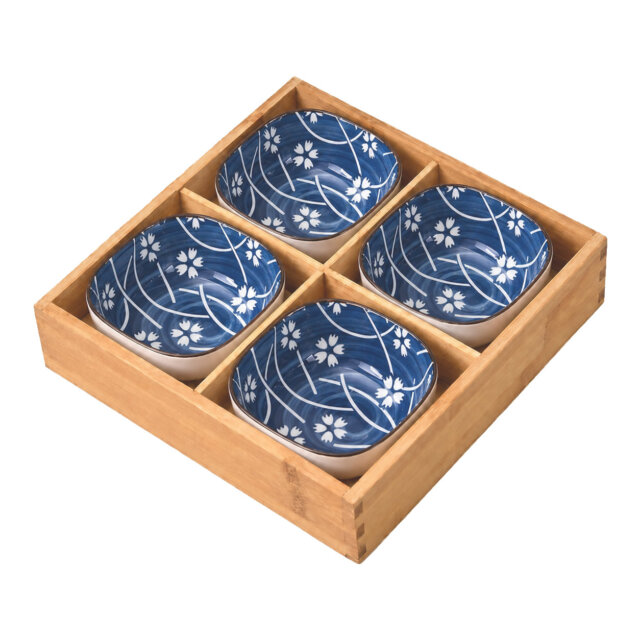 Spring Blossom Bowls &Amp; Bamboo Tray Spring Blossom Bowls &Amp; Bamboo Tray