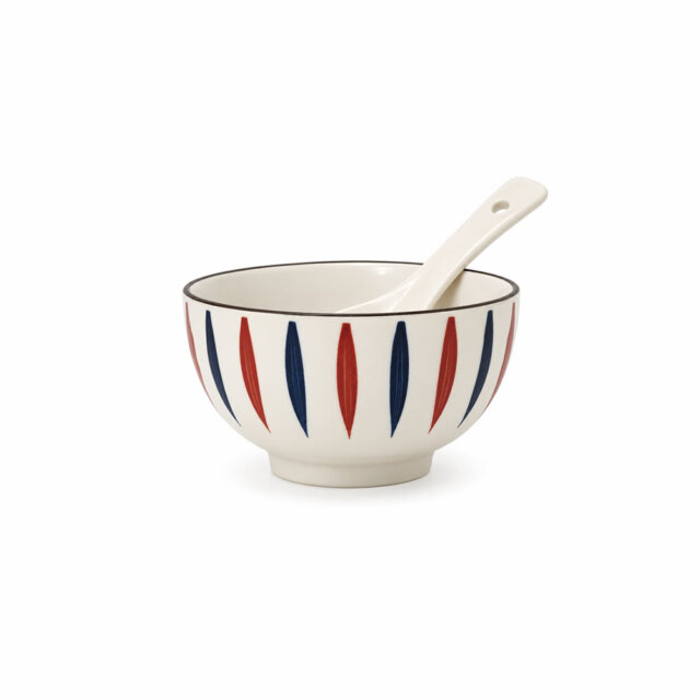 Tokusa Stripe Bowl &Amp; Spoon Set Tokusa Stripe Bowl &Amp; Spoon Set
