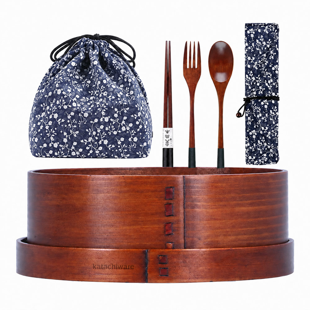 Willow Wood Bento Box & Cutlery Set Willow Wood Bento Box & Cutlery Set