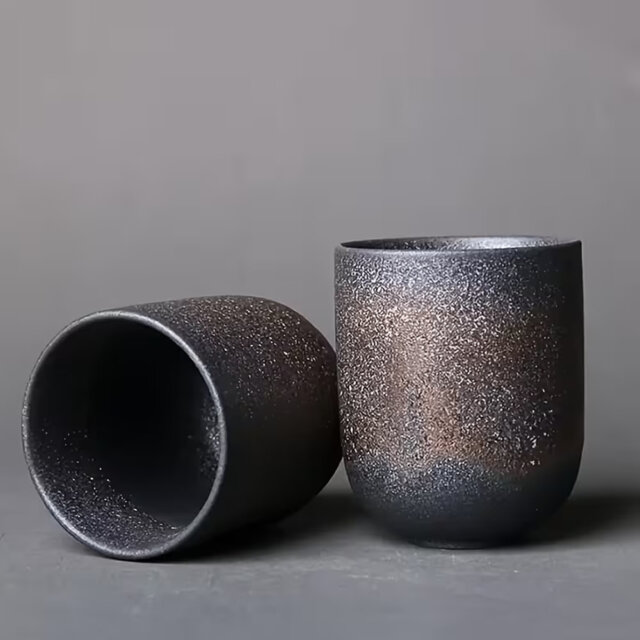 Black Buronzu Rustic Tea Cup