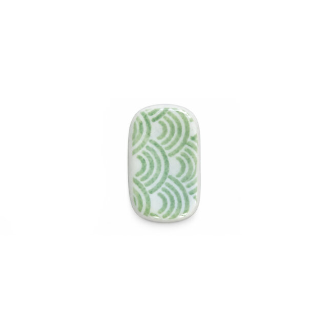Green Seigaiha Wave Chopstick Rest Green Seigaiha Wave Chopstick Rest