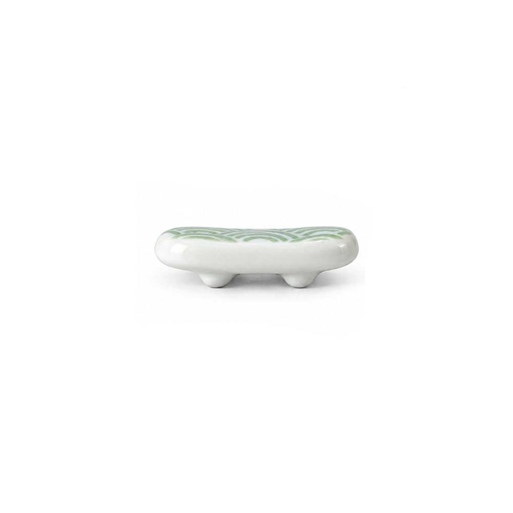 Green Seigaiha Wave Chopstick Rest