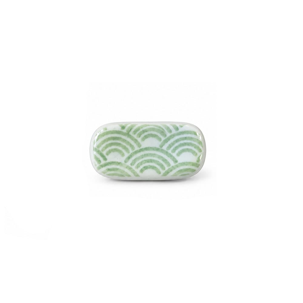 Green Seigaiha Wave Chopstick Rest