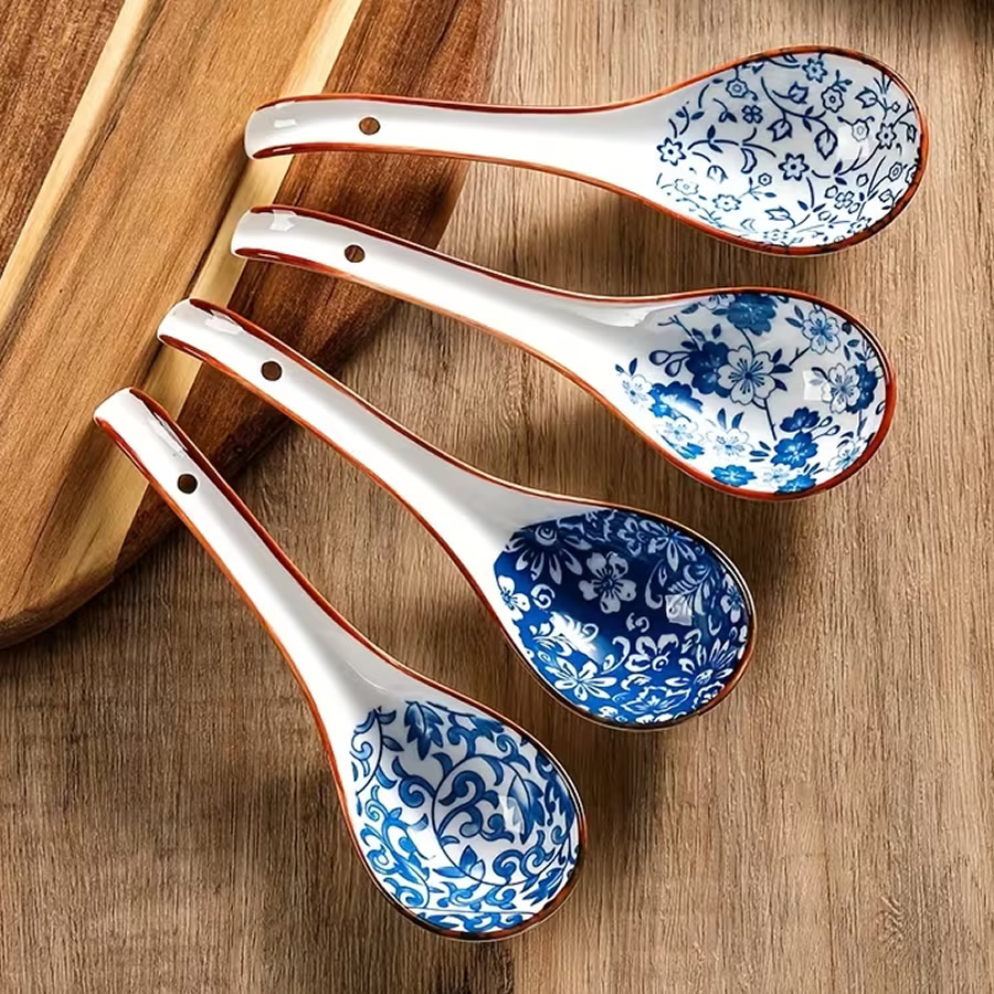 Spring Flowers Large Ceramic Spoon Set