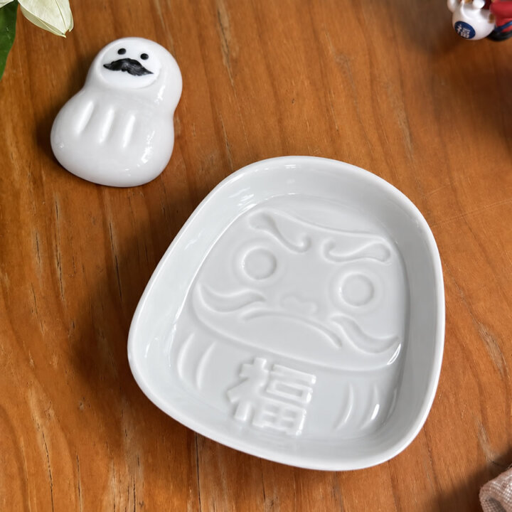 White Daruma Sauce Dish