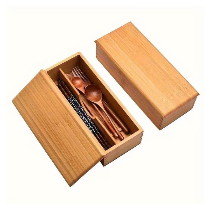 Wooden Cutlery Storage Box