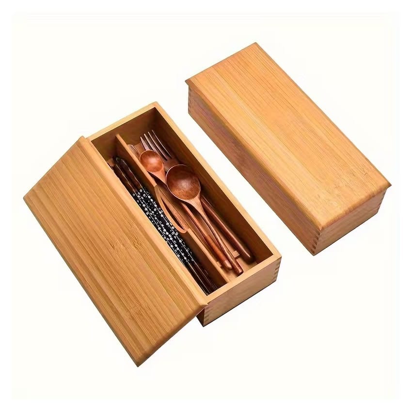 Wooden Cutlery Storage Box