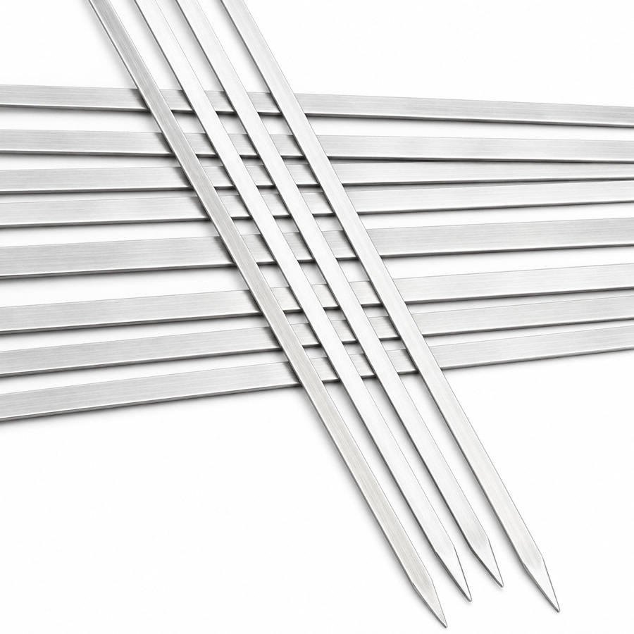 Bbq Wooden Handle Flat Skewers Bbq Wooden Handle Flat Skewers