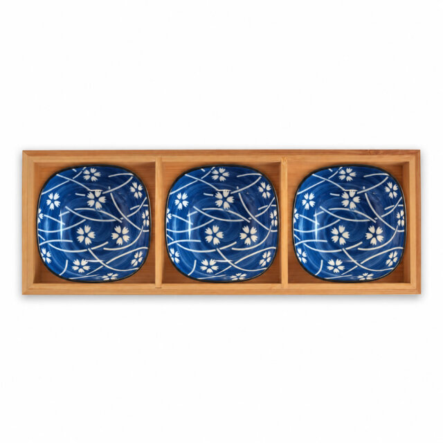 Bamboo Tray &Amp; Aoi Hana Bowl Set Bamboo Tray &Amp; Aoi Hana Bowl Set