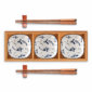 Bamboo Tray & Blue Koi Bowl Set
